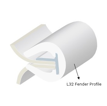 PVC FENDER PROFILE L32 WHITE