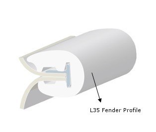 PVC FENDER PROFILE L35 WHITE
